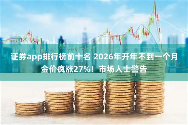 证券app排行榜前十名 2026年开年不到一个月金价疯涨27%！市场人士警告
